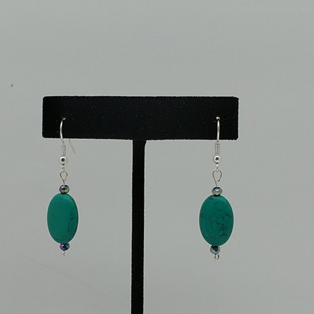 Green turquoise earrings